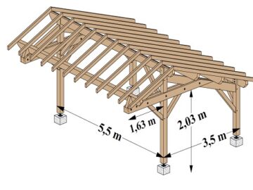 GRAND SOM carport view with dimensions