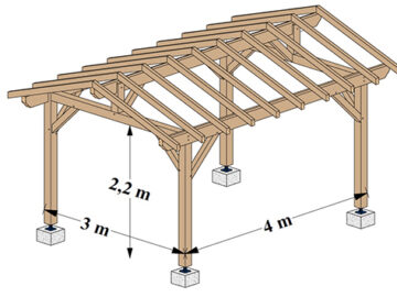 MOUCHEROLLE carports view with dimensions