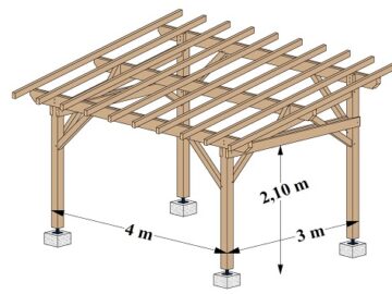 ROGNIER carport view with dimensions