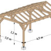 APUY-GRIS carport view with dimensions